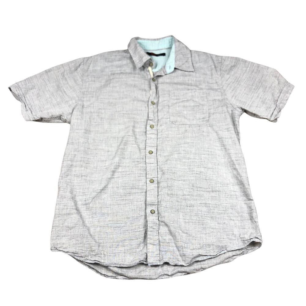 STOIC Light‎ Gray Heathered Short Sleeve Casual Button Down Shirt Men's Large